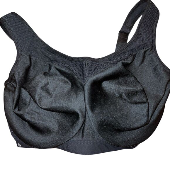 Glamorise High Impact Wonderwire Sports Bra Womens US Sz 34H  Black New - Picture 1 of 10